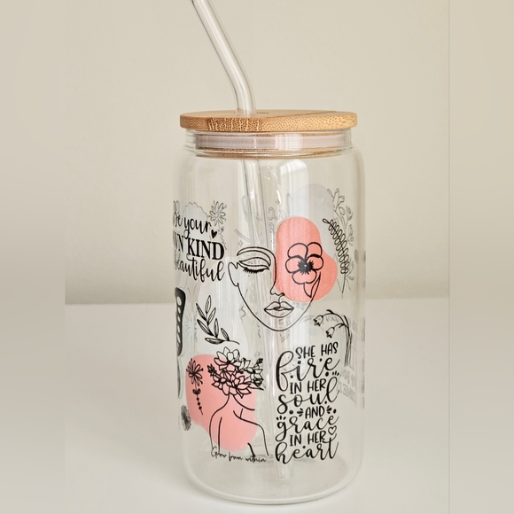 Be Amazing 16oz Clear Beer Can Glass Cup - Picture 2 of 5